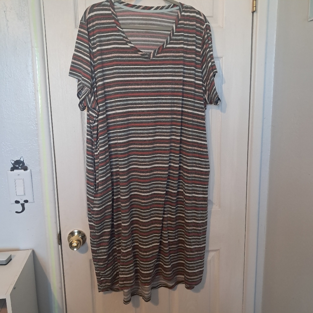 💰Joyspun Striped Multicolor Lounge/Sleep Dress